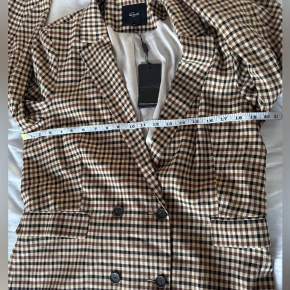 RAILS NWT Chelsea Cafe Check Plaid Double Breasted Boyfriend Blazer Size M $268 - Picture 11 of 12